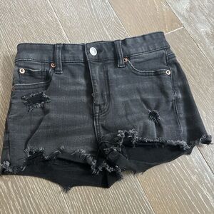 American Eagle Outfitters Black Distressed Jean Shorts